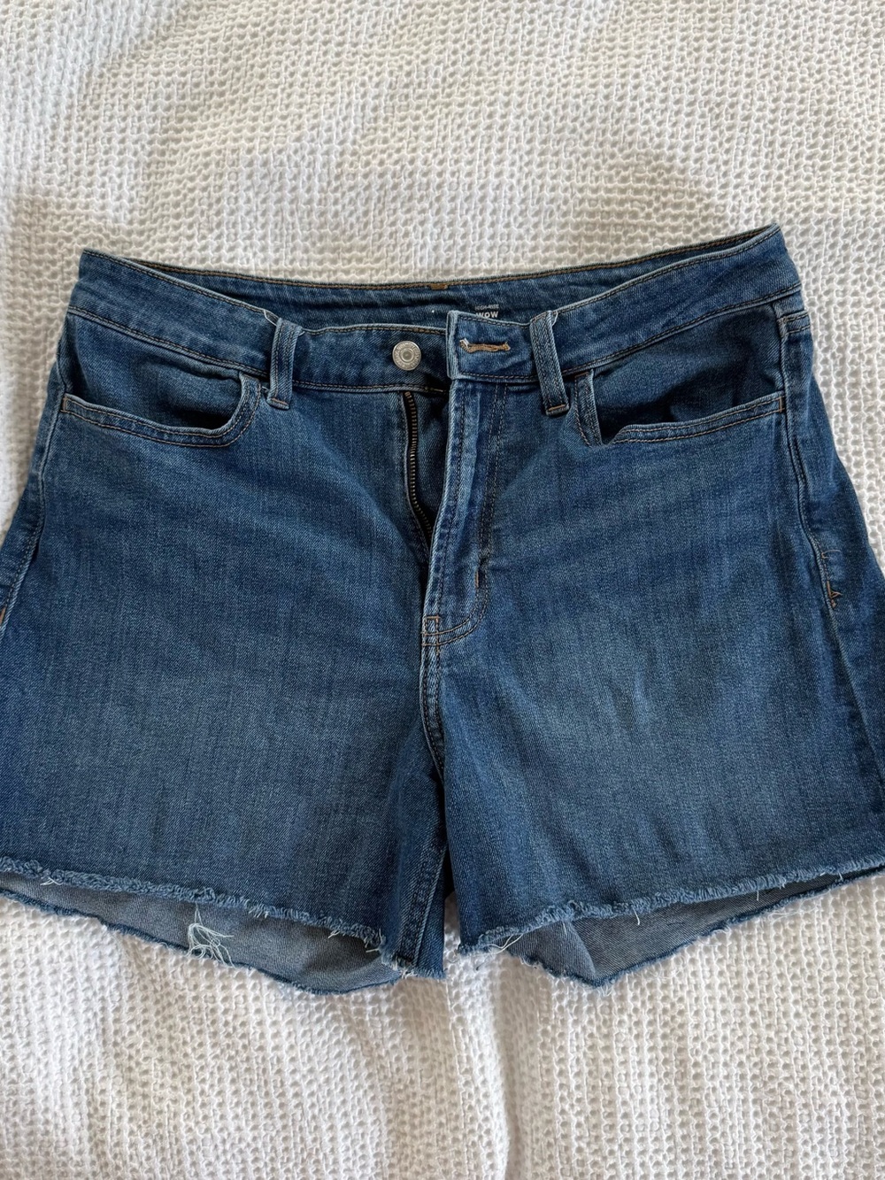 Old Navy Blue Denim Cutoff Shorts with Frayed Hem